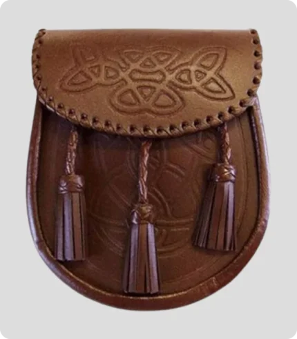 Brown Celtic Embossed Leather Sporran