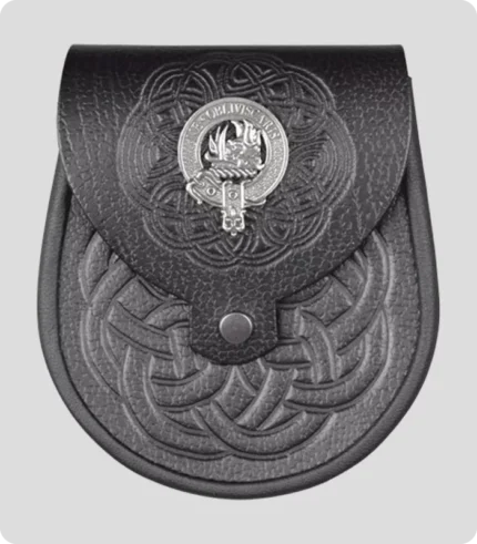 Clan Crest Celtic Embossed Leather Sporran