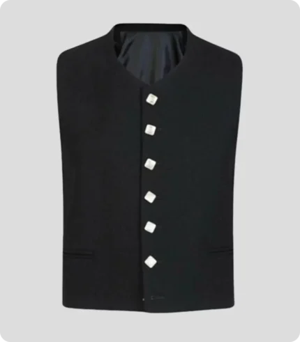 Custom Made Black Military Doublet Jacket With Vest