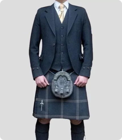 Custom Made Scottish Grey Argyle Jacket