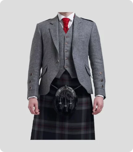 Hand Made Scottish Grey Argyle Jacket