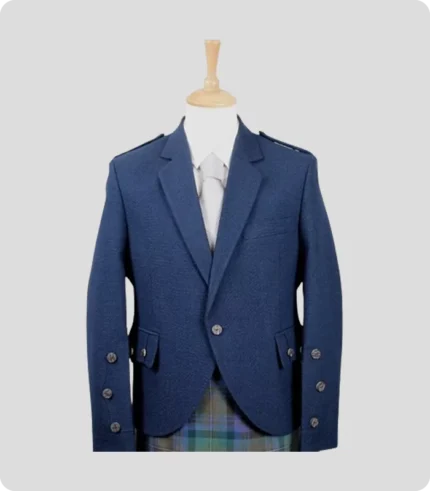 Hand Made Traditional Blue Argyle Jacket