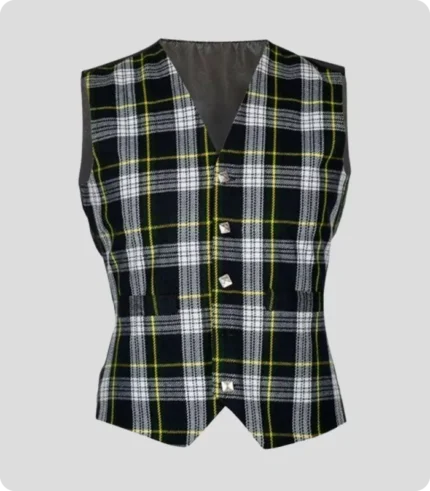 Premium Quality Hand Made Scottish Dress Gordon Tartan Waistcoat for Sale Design 9